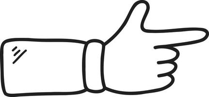 Hand gesture pointing to the right